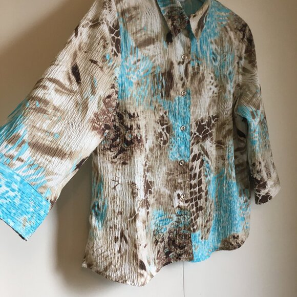 Eccentric Animal Print Button Down Dress Shirt - Picture 5 of 16